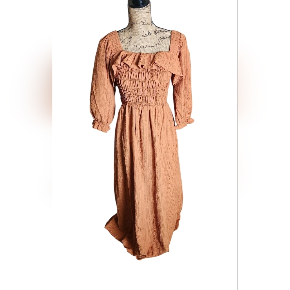 Ces Femme Elegant Orange Women's Dress